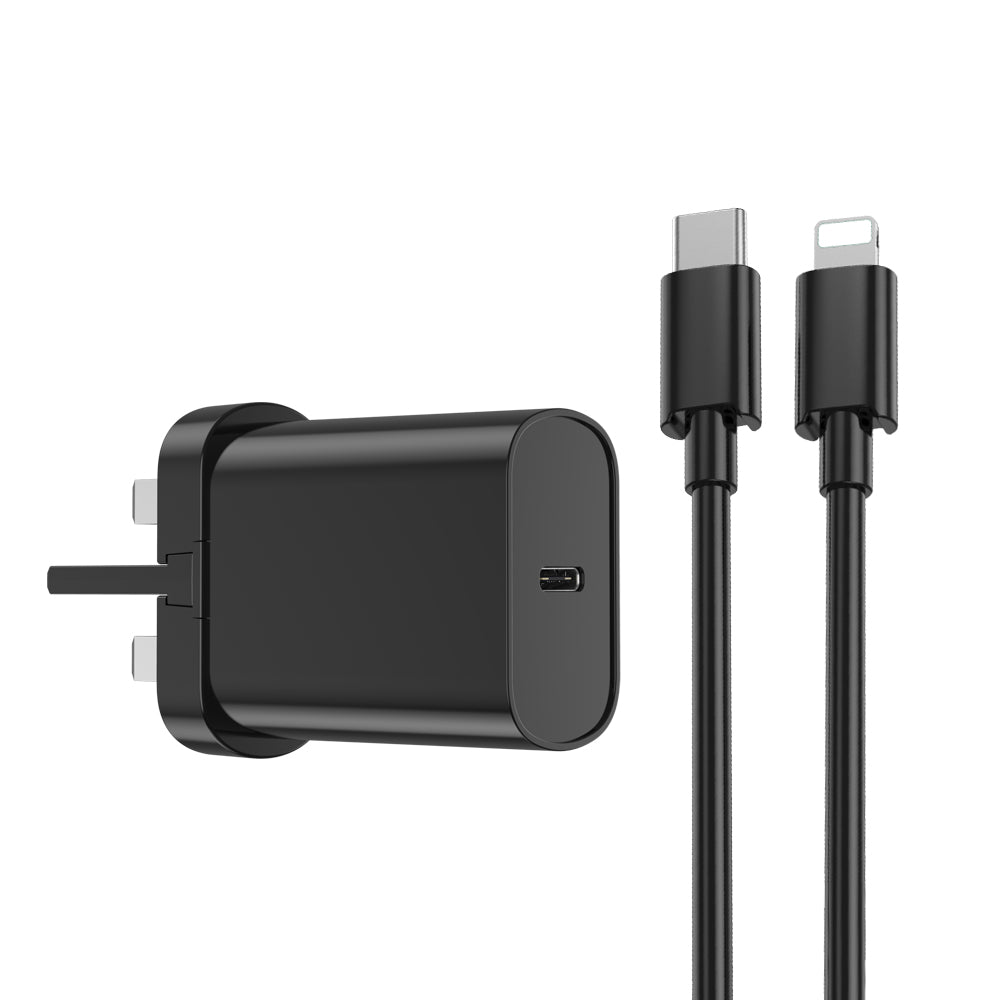 20W PD Charger + USB-C to Lightning Cable Set - Wi-U001 C-L (UK Plug)