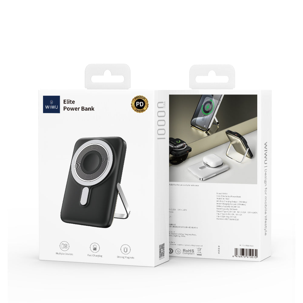 Wi-P018 Elite Power Bank - 10000mAh 3-in-1 Wireless Charging Power Bank