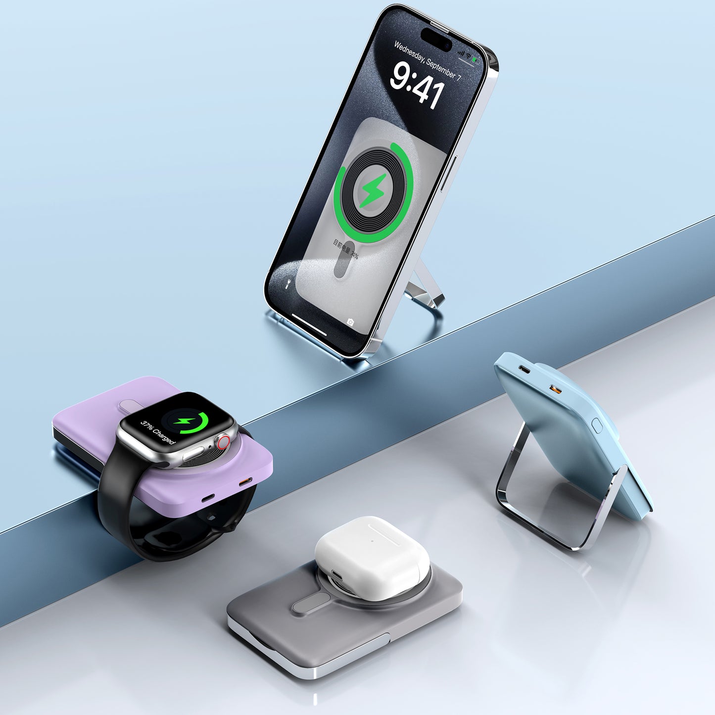 Wi-P018 Elite Power Bank - 10000mAh 3-in-1 Wireless Charging Power Bank