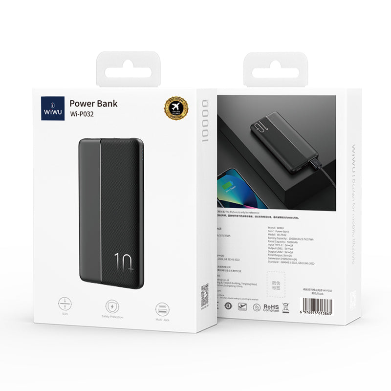 Power Bank Wi-P032 - 10000mAh Portable Charger