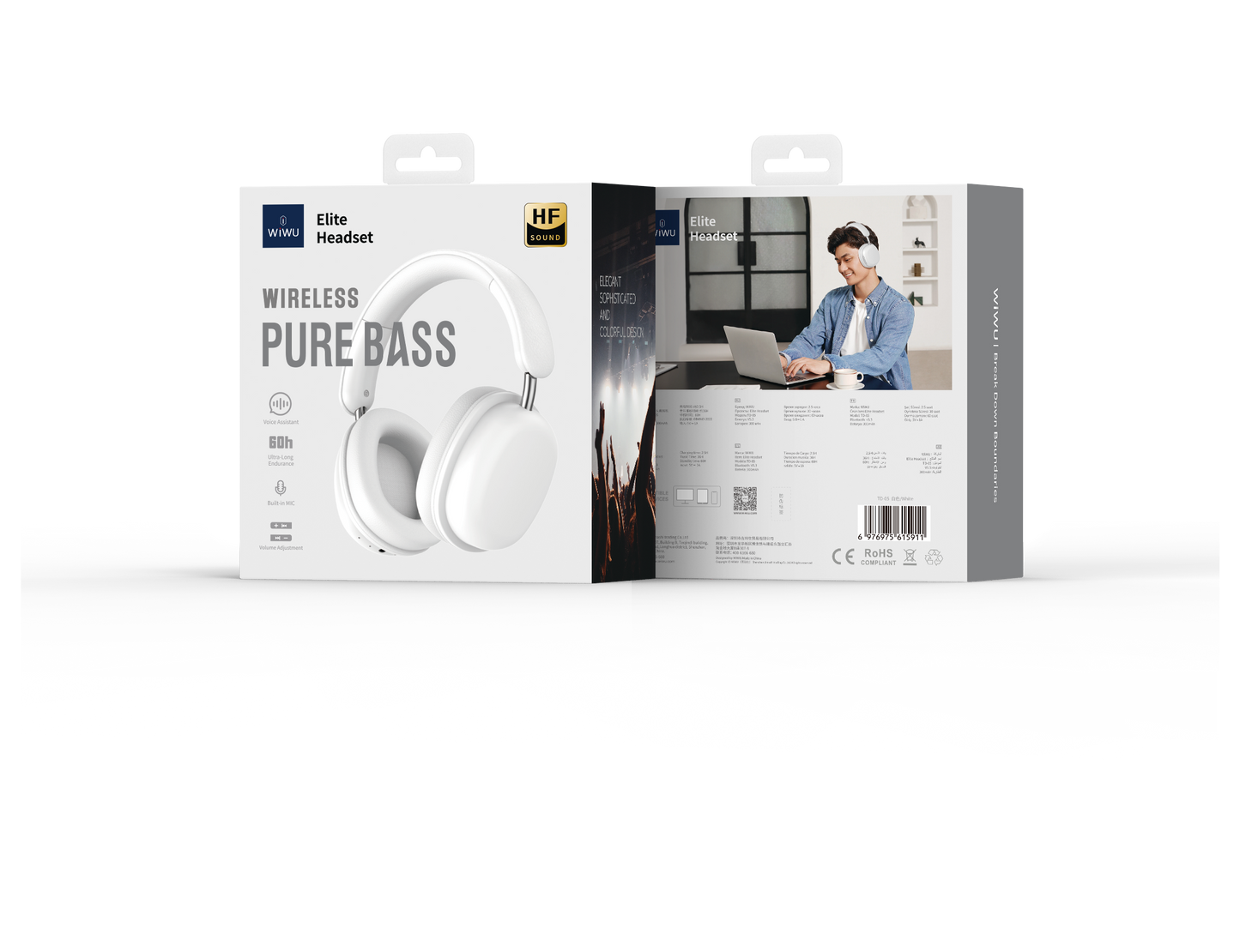 Wireless Pure Bass TD-05 - Bluetooth Headphones with 36-Hour Battery Life