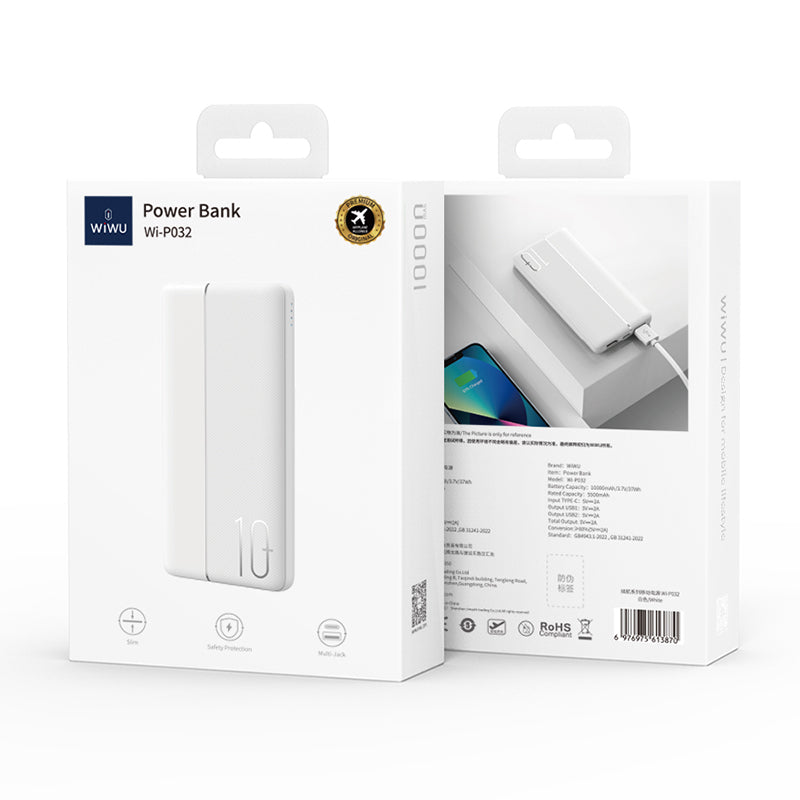 Power Bank Wi-P032 - 10000mAh Portable Charger