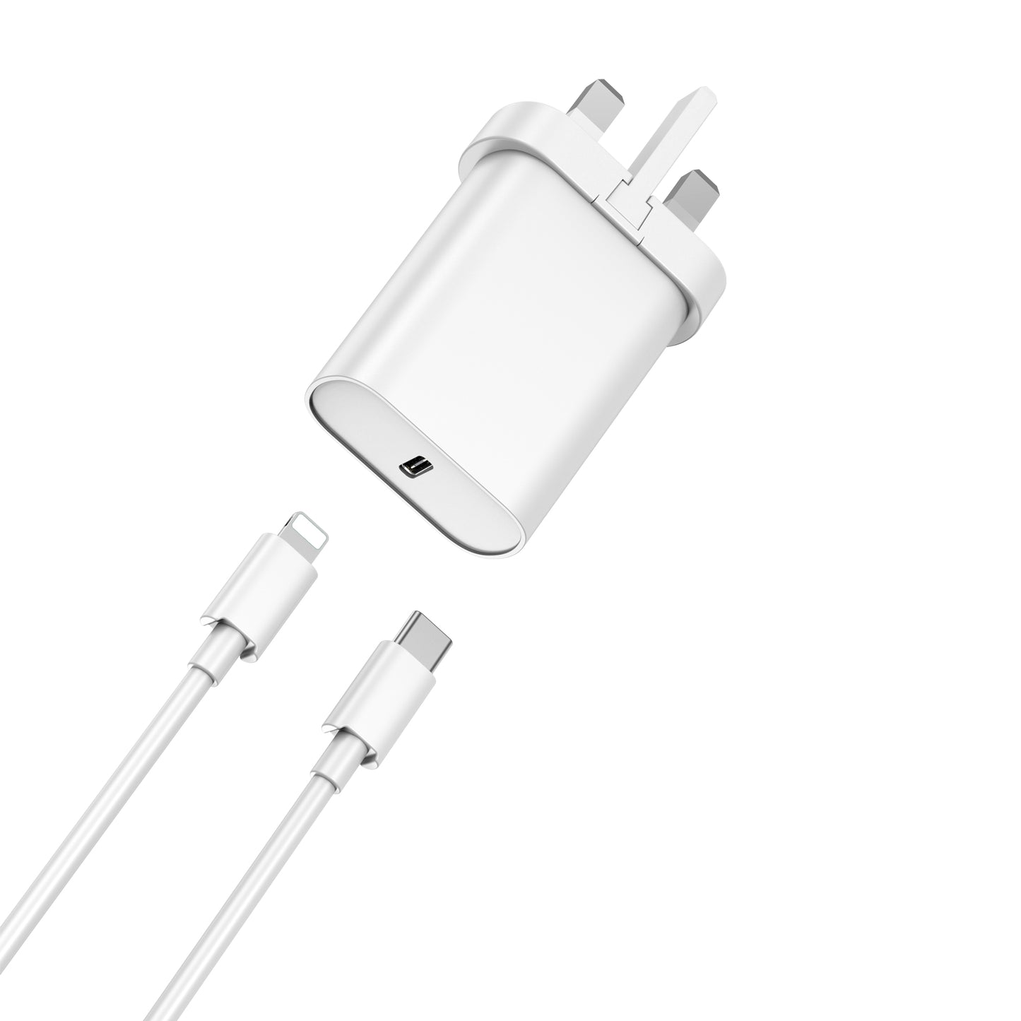 20W PD Charger + USB-C to Lightning Cable Set - Wi-U001 C-L (UK Plug)