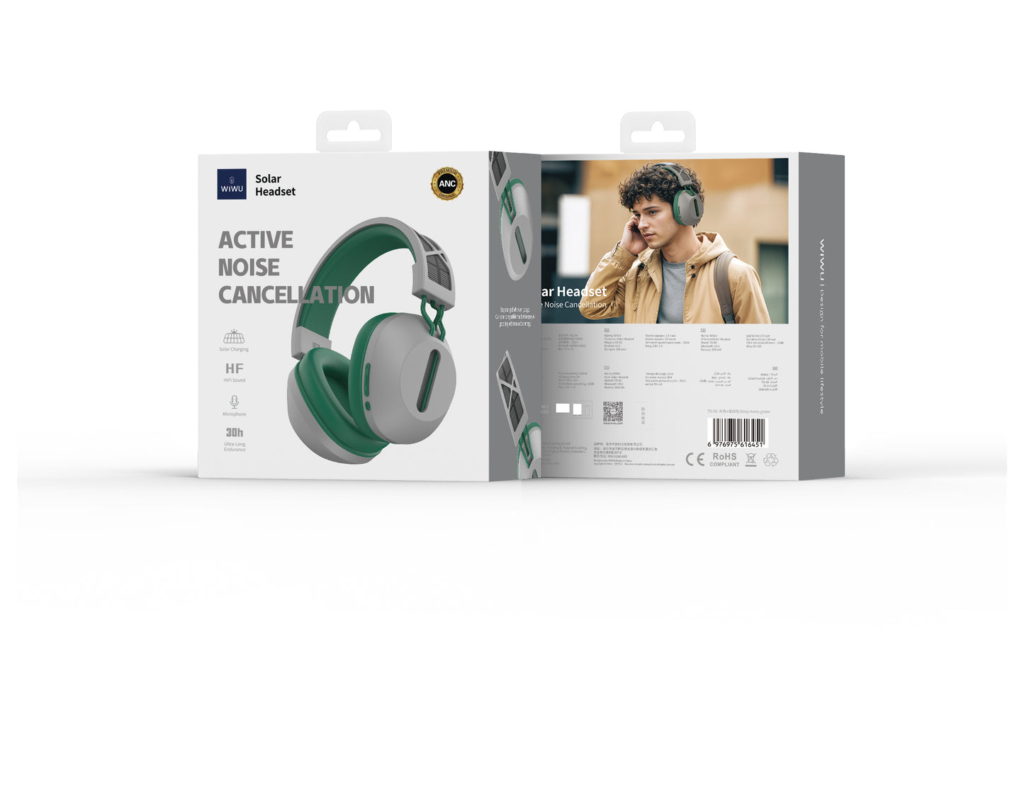 Solar Headset TD-06 - Wireless Bluetooth Headphones with ANC