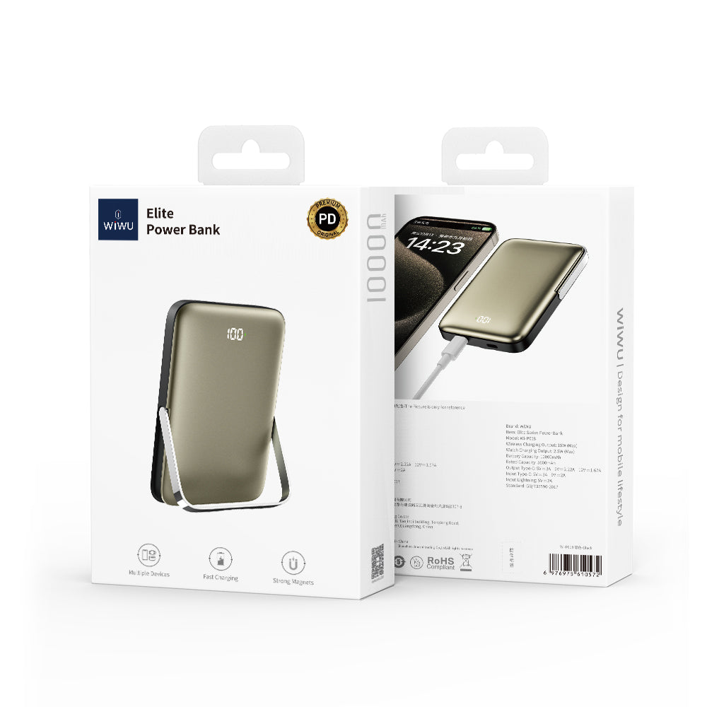 Wi-P018 Elite Power Bank - 10000mAh 3-in-1 Wireless Charging Power Bank