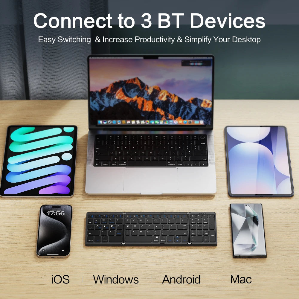 Folding Portable Wireless BT Keyboard