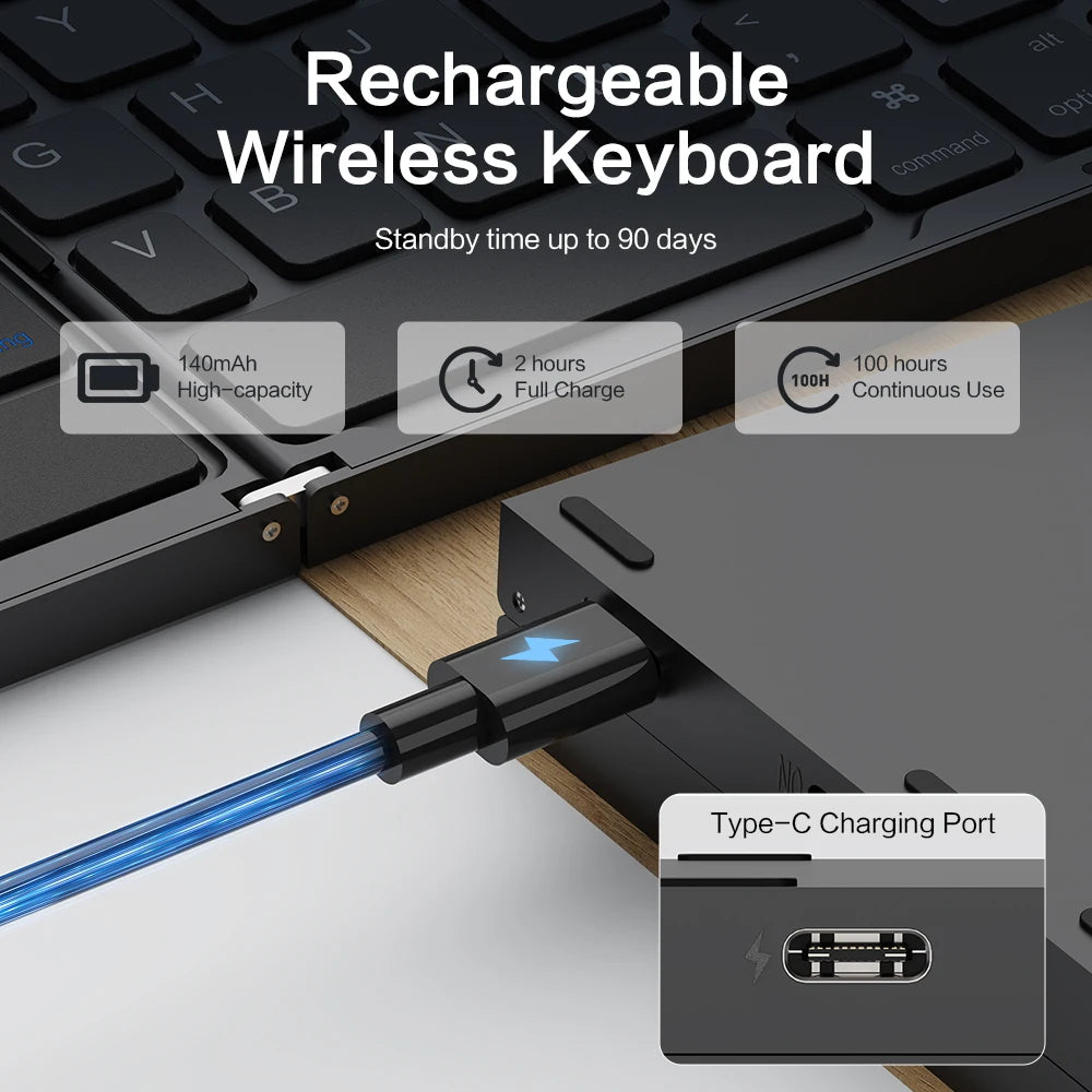 Folding Portable Wireless BT Keyboard