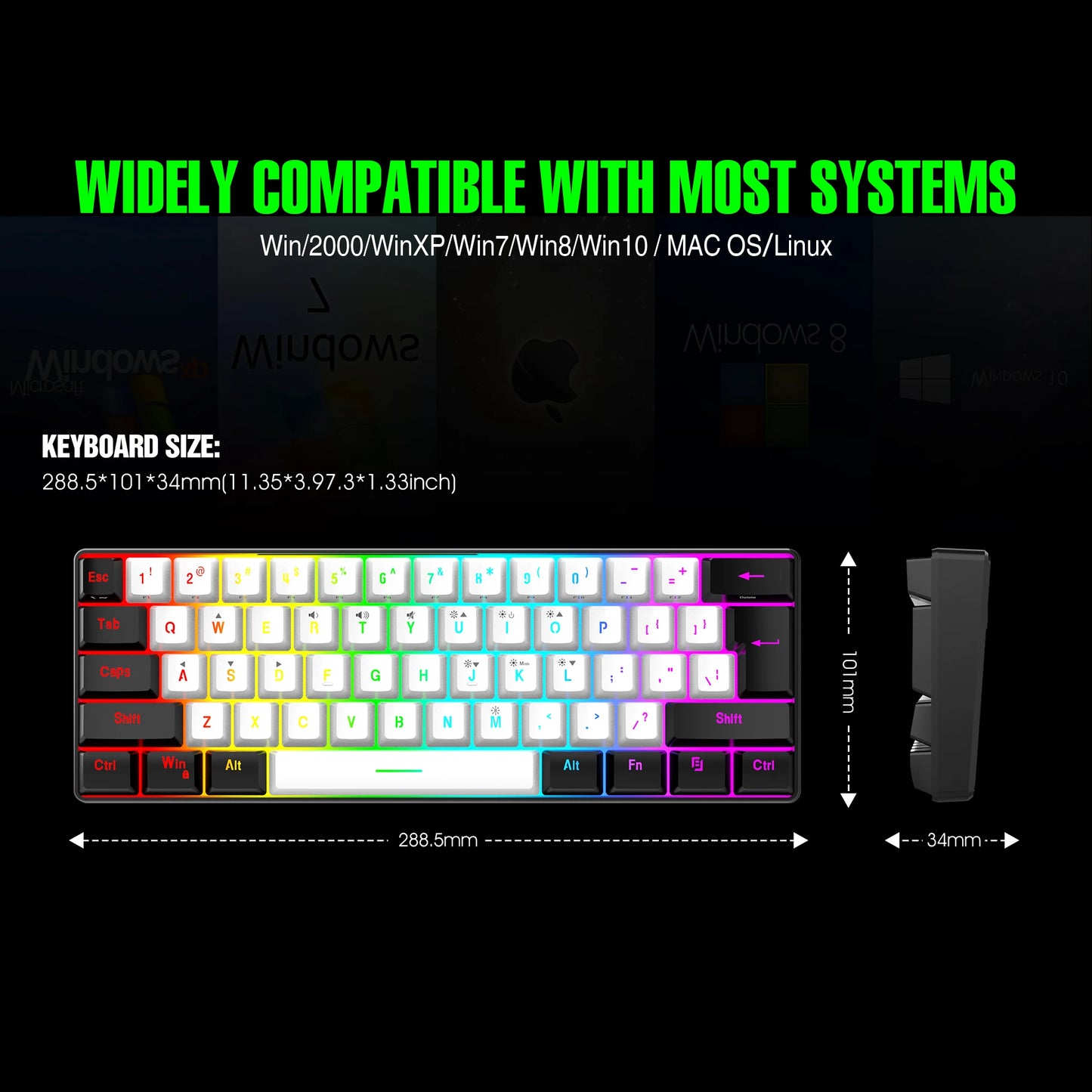 60% wired gaming keyboard
