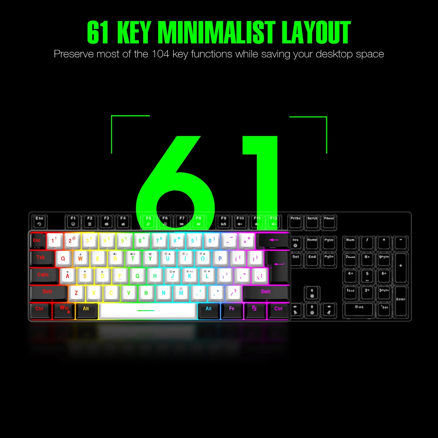 60% wired gaming keyboard