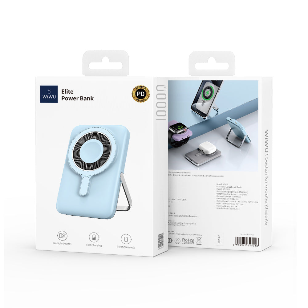 Wi-P018 Elite Power Bank - 10000mAh 3-in-1 Wireless Charging Power Bank